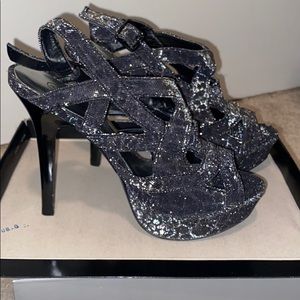 Silver/Black heels